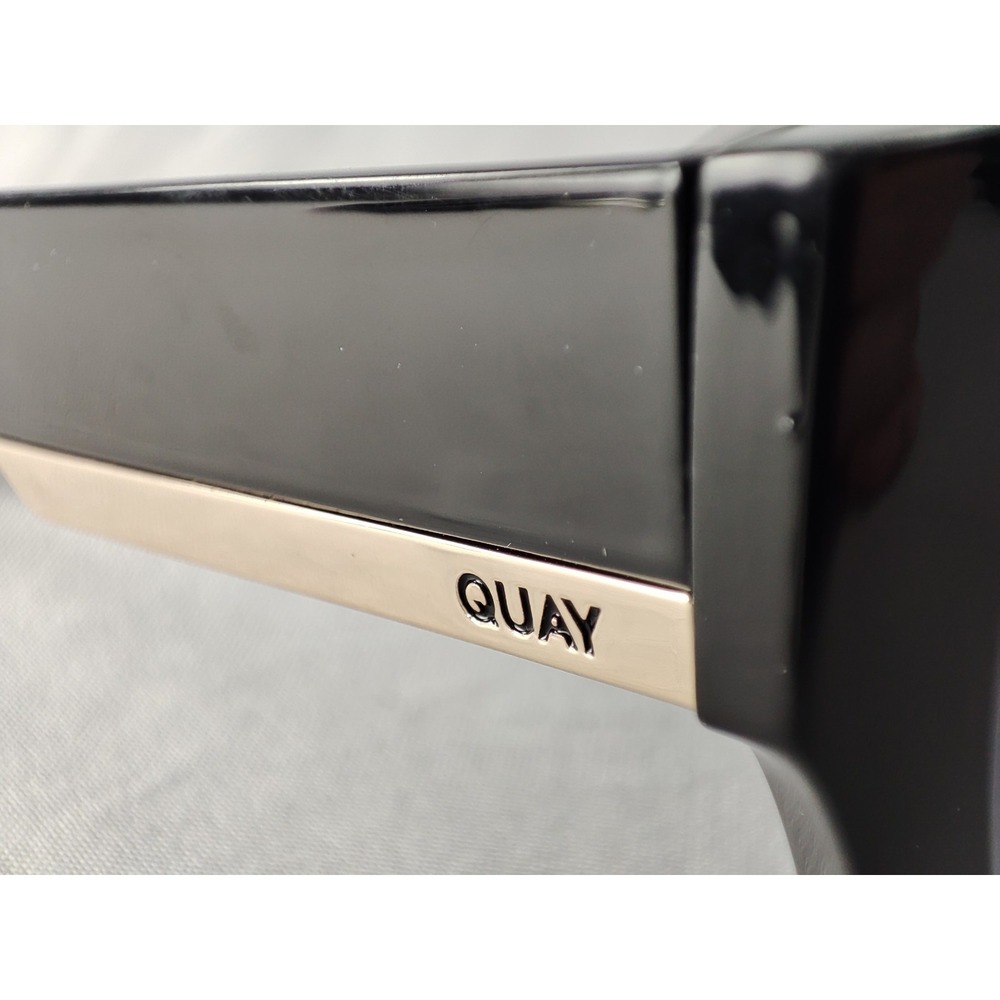 Quay Australia By The Way Black Smoke Gradient Sunglasses Gold Logo Bar 54mm - Picture 5 of 10
